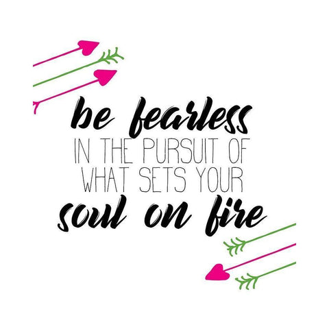 Be Fearless Black Modern Wood Framed Art Print with Double Matting by Kimberly, Allen