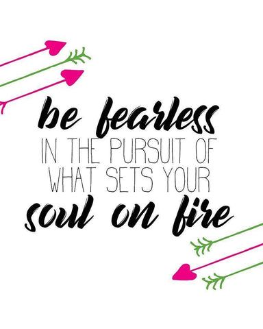 Be Fearless White Modern Wood Framed Art Print with Double Matting by Kimberly, Allen