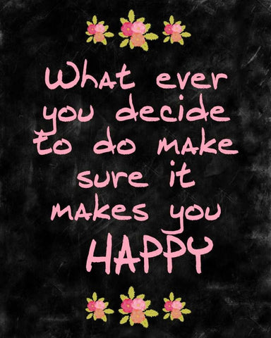 Makes you Happy Black Ornate Wood Framed Art Print with Double Matting by Allen, Kimberly