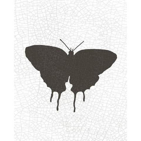 Crackle Wings 2 Black Modern Wood Framed Art Print by Kimberly, Allen