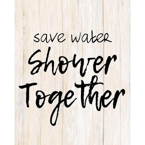 Save Water White Modern Wood Framed Art Print by Kimberly, Allen