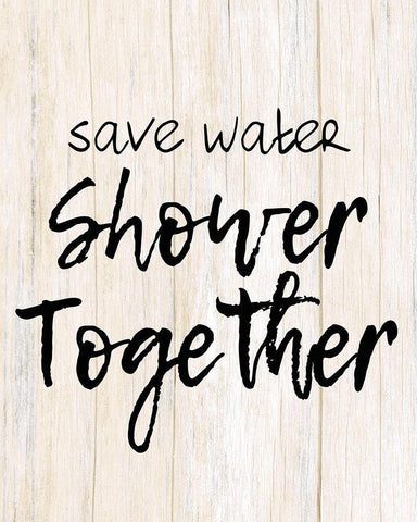 Save Water White Modern Wood Framed Art Print with Double Matting by Kimberly, Allen