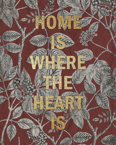Home is Where Black Ornate Wood Framed Art Print with Double Matting by Kimberly, Allen