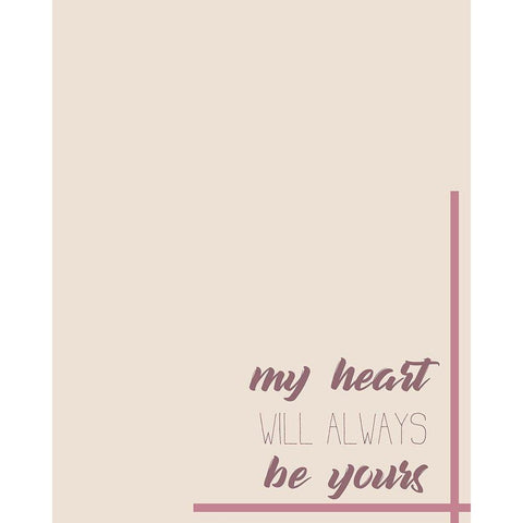 My Heart White Modern Wood Framed Art Print by Kimberly, Allen