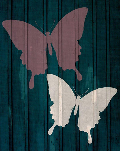 Painted Butterflies 1 Black Ornate Wood Framed Art Print with Double Matting by Kimberly, Allen