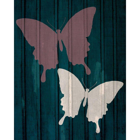 Painted Butterflies 1 Black Modern Wood Framed Art Print by Kimberly, Allen