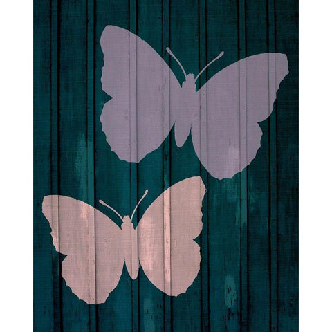 Painted Butterflies 2 Gold Ornate Wood Framed Art Print with Double Matting by Kimberly, Allen