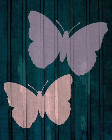 Painted Butterflies 2 Black Ornate Wood Framed Art Print with Double Matting by Kimberly, Allen