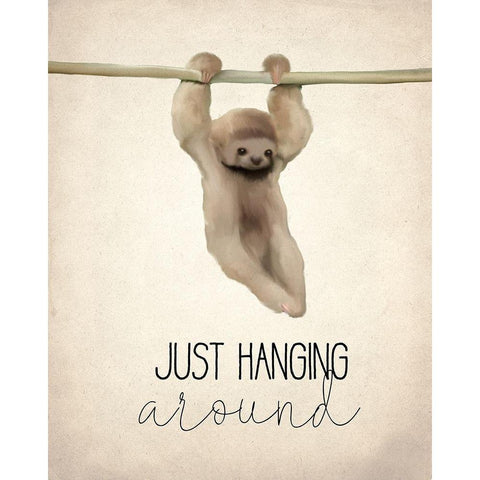 Just Hanging White Modern Wood Framed Art Print by Kimberly, Allen