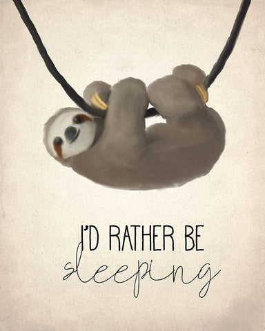 Sleeping White Modern Wood Framed Art Print with Double Matting by Kimberly, Allen