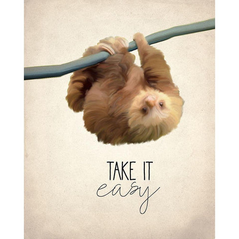 Take it Easy White Modern Wood Framed Art Print by Kimberly, Allen