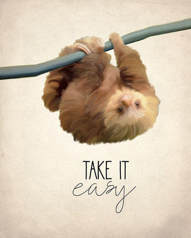 Take it Easy Black Ornate Wood Framed Art Print with Double Matting by Kimberly, Allen