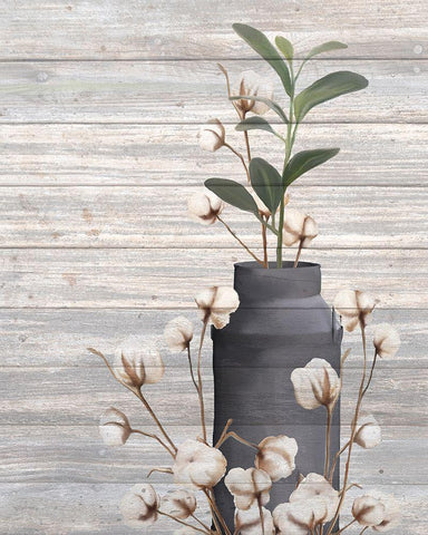 Cotton Days 6 White Modern Wood Framed Art Print with Double Matting by Kimberly, Allen
