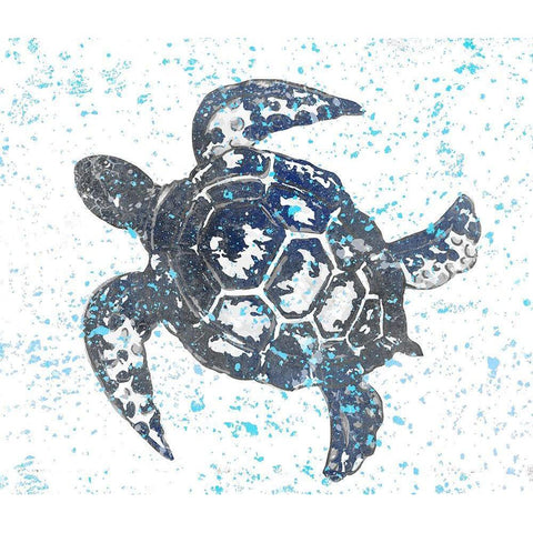 Splatter Turtle Gold Ornate Wood Framed Art Print with Double Matting by Kimberly, Allen