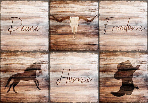 Peace Home Freedom Black Ornate Wood Framed Art Print with Double Matting by Kimberly, Allen