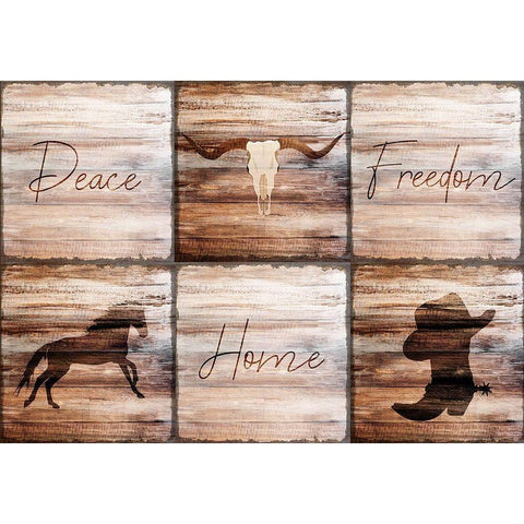 Peace Home Freedom Black Modern Wood Framed Art Print by Kimberly, Allen