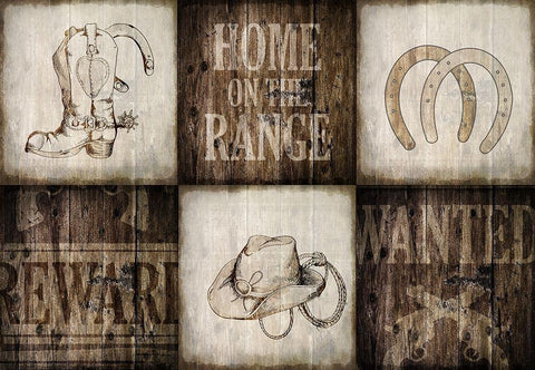 Home On The Range Black Ornate Wood Framed Art Print with Double Matting by Kimberly, Allen