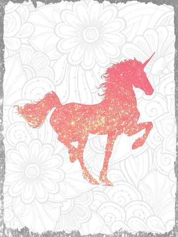 Glitter Pink 1 Black Ornate Wood Framed Art Print with Double Matting by Kimberly, Allen