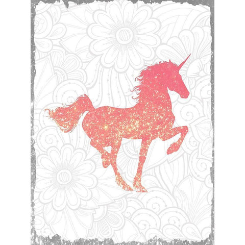 Glitter Pink 1 Black Modern Wood Framed Art Print with Double Matting by Kimberly, Allen