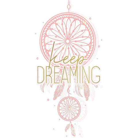 Dream Catcher 1 Pink White Modern Wood Framed Art Print by Kimberly, Allen