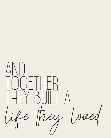 Built a Life White Modern Wood Framed Art Print with Double Matting by Kimberly, Allen
