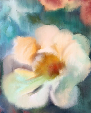Bloomed 1 White Modern Wood Framed Art Print with Double Matting by Kimberly, Allen