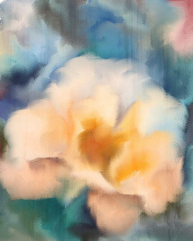 Bloomed 2 White Modern Wood Framed Art Print with Double Matting by Kimberly, Allen
