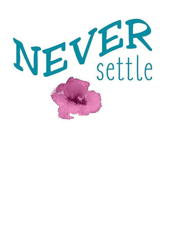 Never Settle Black Ornate Wood Framed Art Print with Double Matting by Kimberly, Allen