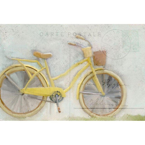 Yellow Bike Postale Gold Ornate Wood Framed Art Print with Double Matting by Kimberly, Allen