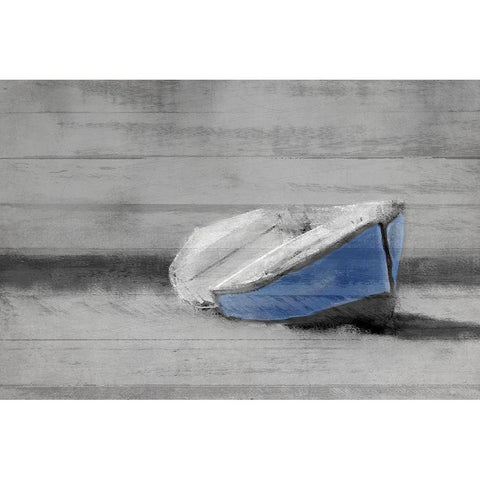 Old Blue Black Modern Wood Framed Art Print with Double Matting by Kimberly, Allen