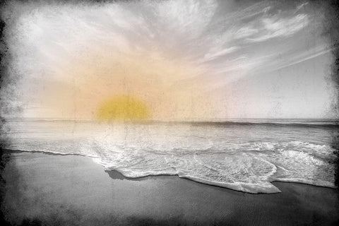Sunrise at the Coast White Modern Wood Framed Art Print with Double Matting by Kimberly, Allen