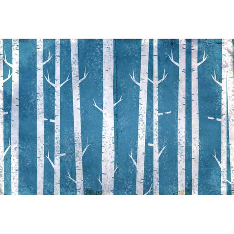 Blue In the Birches Black Modern Wood Framed Art Print by Allen, Kimberly