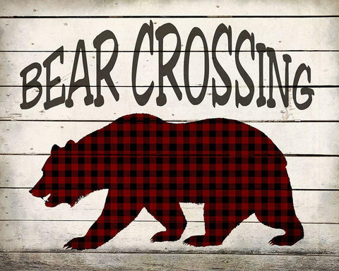 Bear Crossing White Modern Wood Framed Art Print with Double Matting by Kimberly, Allen