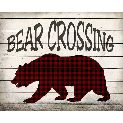 Bear Crossing Black Modern Wood Framed Art Print with Double Matting by Kimberly, Allen