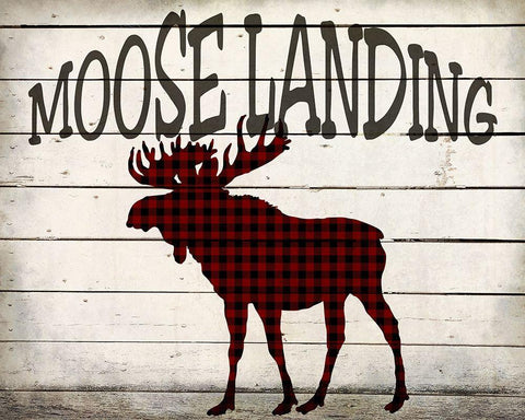 Moose Landing White Modern Wood Framed Art Print with Double Matting by Kimberly, Allen