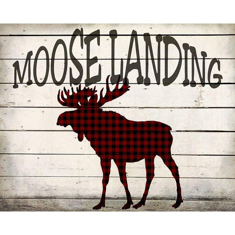 Moose Landing White Modern Wood Framed Art Print by Kimberly, Allen