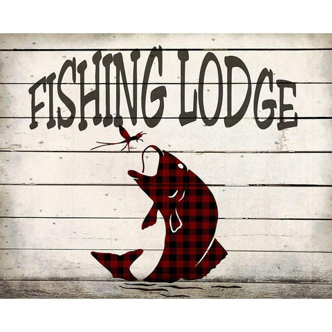 Fishing Lodge White Modern Wood Framed Art Print by Kimberly, Allen