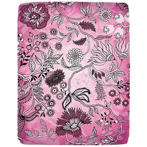 Tropical Flower Pink 1 Black Modern Wood Framed Art Print with Double Matting by Kimberly, Allen