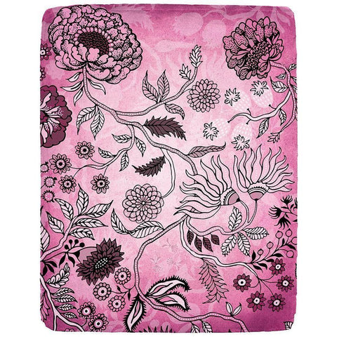 Tropical Flower Pink 2 Black Modern Wood Framed Art Print with Double Matting by Kimberly, Allen