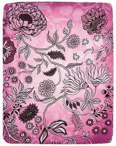 Tropical Flower Pink 2 Black Ornate Wood Framed Art Print with Double Matting by Kimberly, Allen