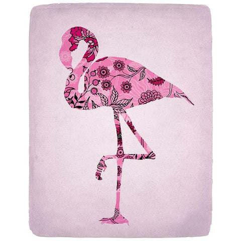 Flamingo 2 Black Modern Wood Framed Art Print with Double Matting by Kimberly, Allen