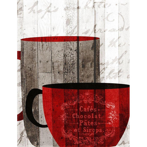 Morning Coffee 1 Black Modern Wood Framed Art Print with Double Matting by Kimberly, Allen
