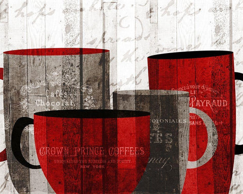 Morning Coffee 3 White Modern Wood Framed Art Print with Double Matting by Kimberly, Allen