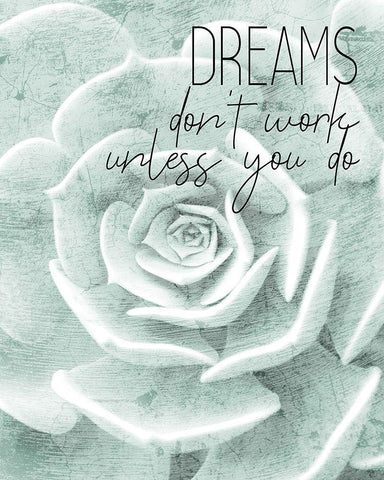 Dreams dont work White Modern Wood Framed Art Print with Double Matting by Kimberly, Allen