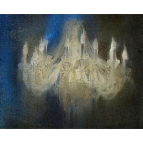 Ghostly Chandelier Black Modern Wood Framed Art Print with Double Matting by Allen, Kimberly