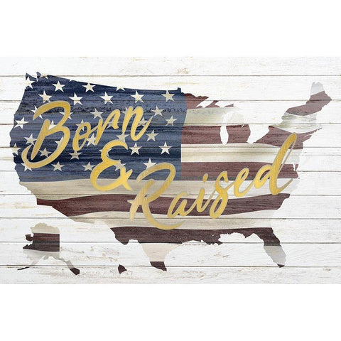 Born and Raised Black Modern Wood Framed Art Print with Double Matting by Kimberly, Allen