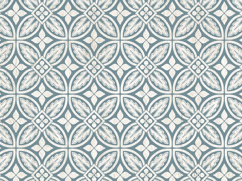 Blue Toned White Modern Wood Framed Art Print with Double Matting by Kimberly, Allen