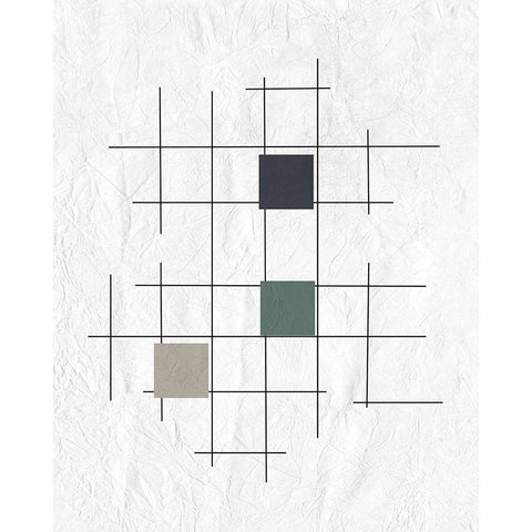 Grid 2 White Modern Wood Framed Art Print by Kimberly, Allen