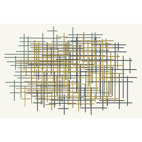 Grids White Modern Wood Framed Art Print by Kimberly, Allen