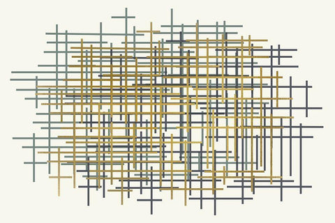 Grids White Modern Wood Framed Art Print with Double Matting by Kimberly, Allen